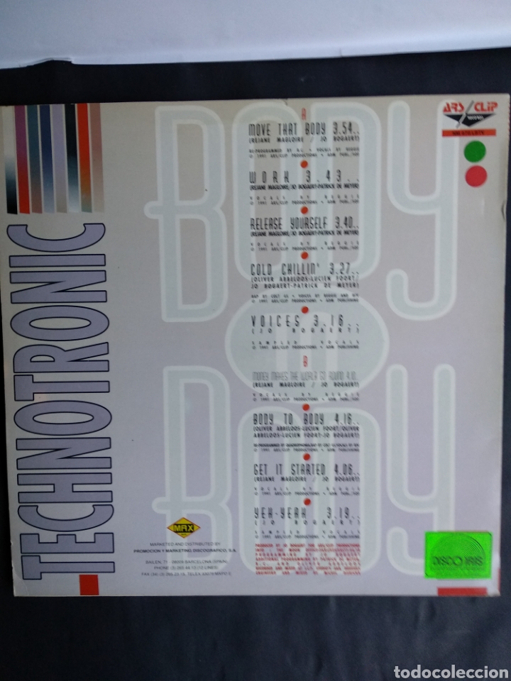 Discos de vinilo: *TECHNOTRONIC BODY BODY, MAX, 1991. LA.1 - Foto 2