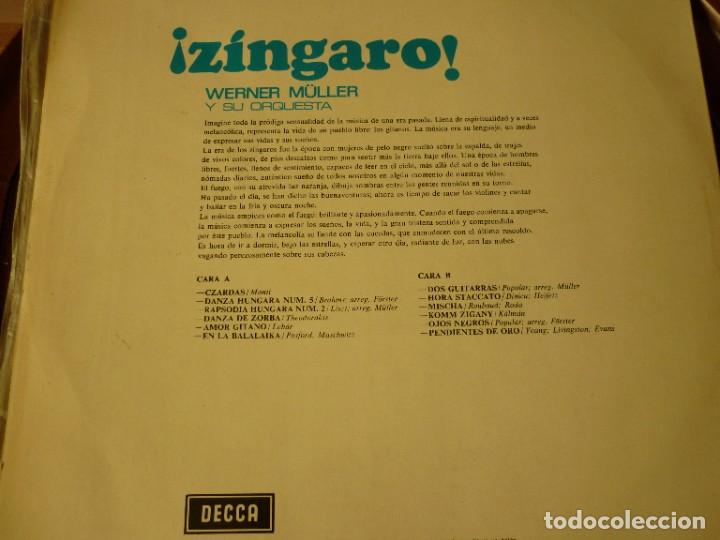 Discos de vinilo: DISCO LP ZINGARO WERNER M&Uuml;LLER Y SU ORQUESTA - Foto 2