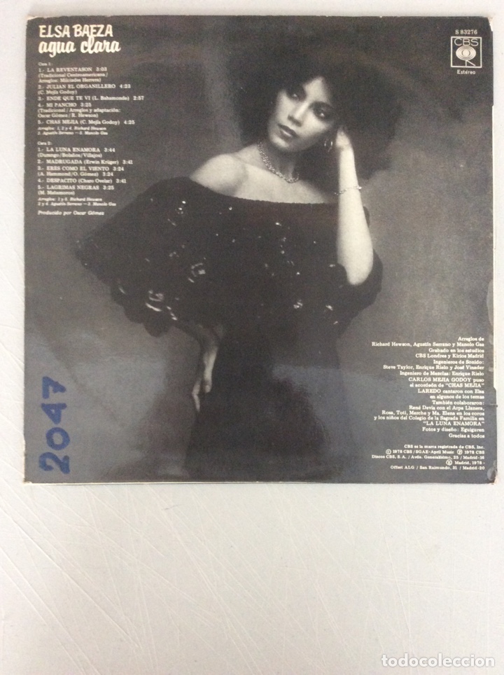 Discos de vinilo: Elsa Baeza. Agua clara. - Foto 2