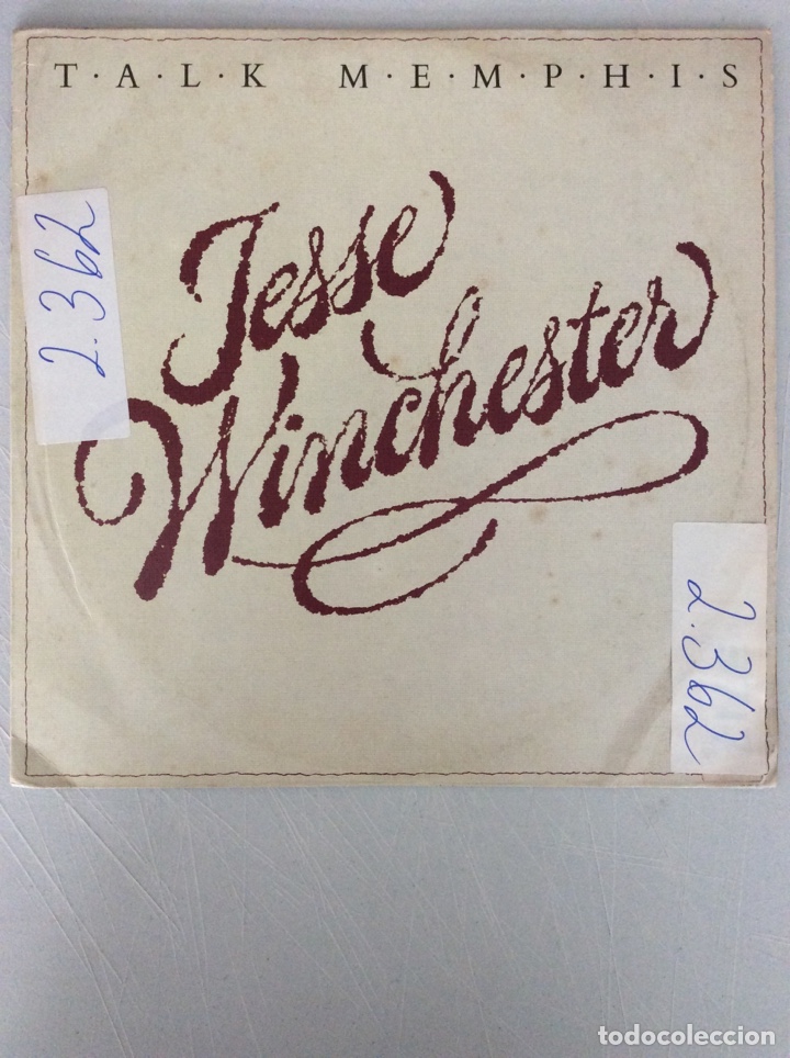 Discos de vinilo: Jesse Winchester. Talk Memphis - Foto 1