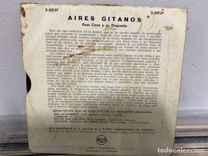 Discos de vinilo: Russ Case Y Su Orquesta - Aires Gitanos (7&rdquo;, EP) - Foto 2