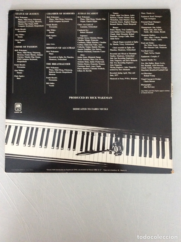 Discos de vinilo: Rick Wakeman&rsquo;s. Criminal record. - Foto 2