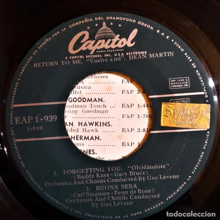 Discos de vinilo: DEAN MARTIN -RETURN TO ME, España 1958, Capitol records– EAP 1-939, excelente (EX_EX) - Foto 3 - 301192443