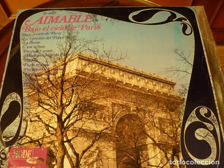 Discos de vinilo: DISCO LP BAJO EL CIELO DE PARIS, AIMABLE - Foto 1