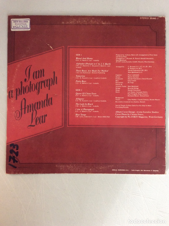 Discos de vinilo: Amanda Lear. I am a photograph - Foto 2