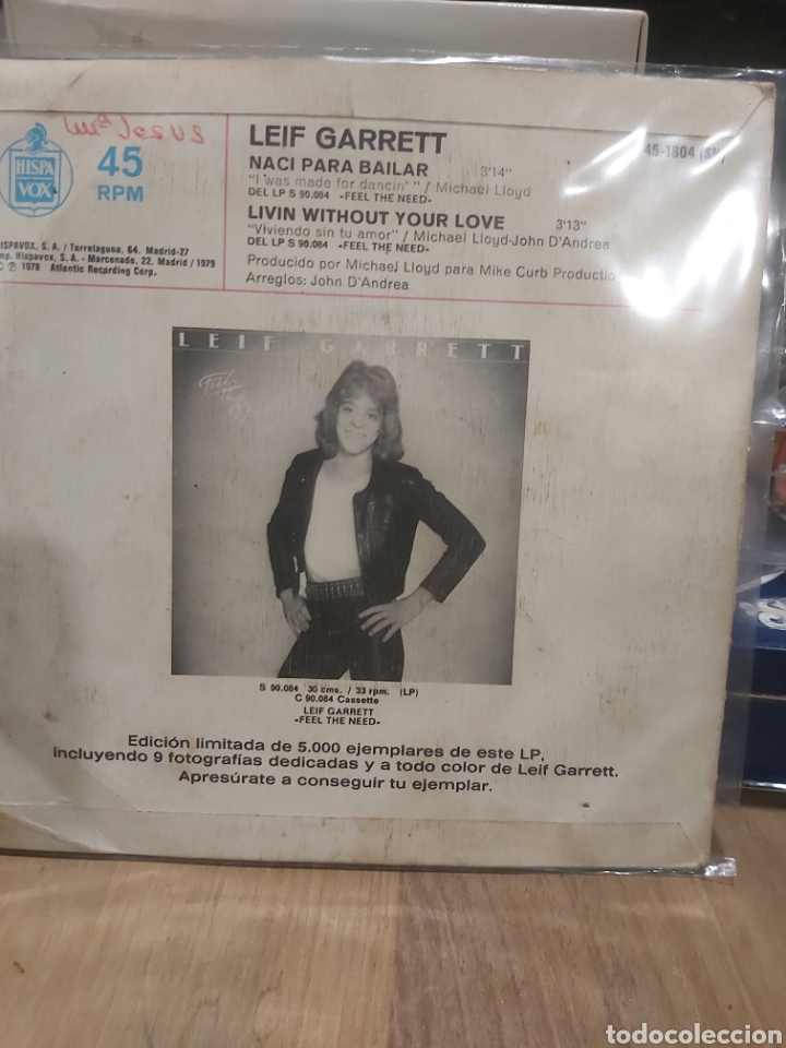 Discos de vinilo: LEIF GARRETT NACI PARA BAILAR SINGLE - Foto 2
