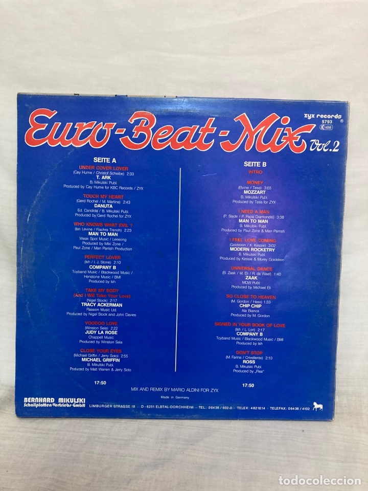 Discos de vinilo: LP. EURO-BEAT MIX volu. 2 - Foto 2