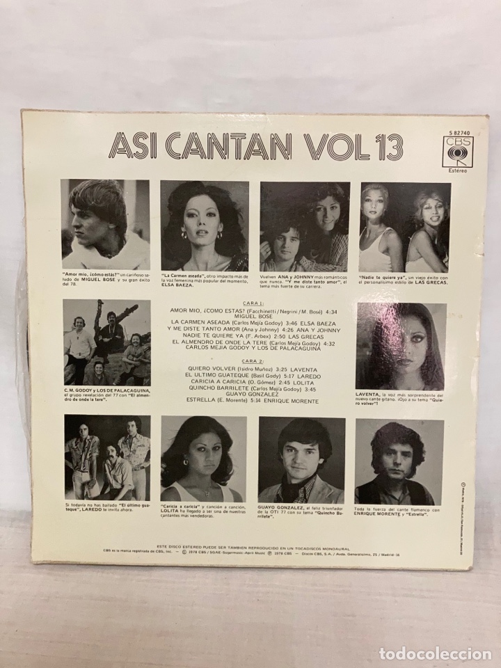 Discos de vinilo: LP As&iacute; cantan volumen 13 - Foto 2