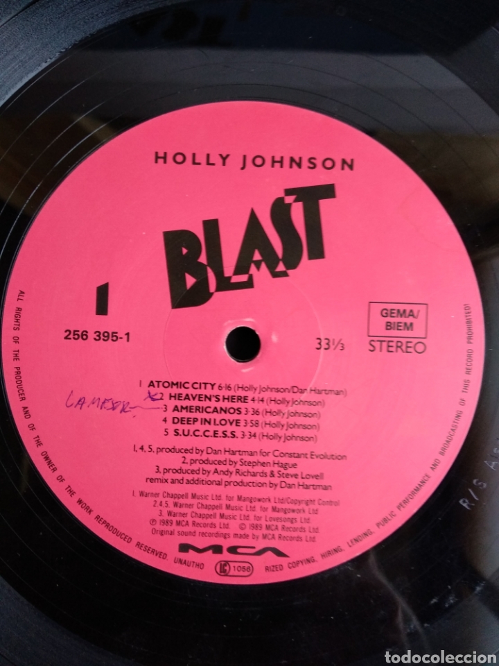 Discos de vinilo: *HOLLY JOHNSON, BLAST, MCA, 1989 A3 - Foto 3