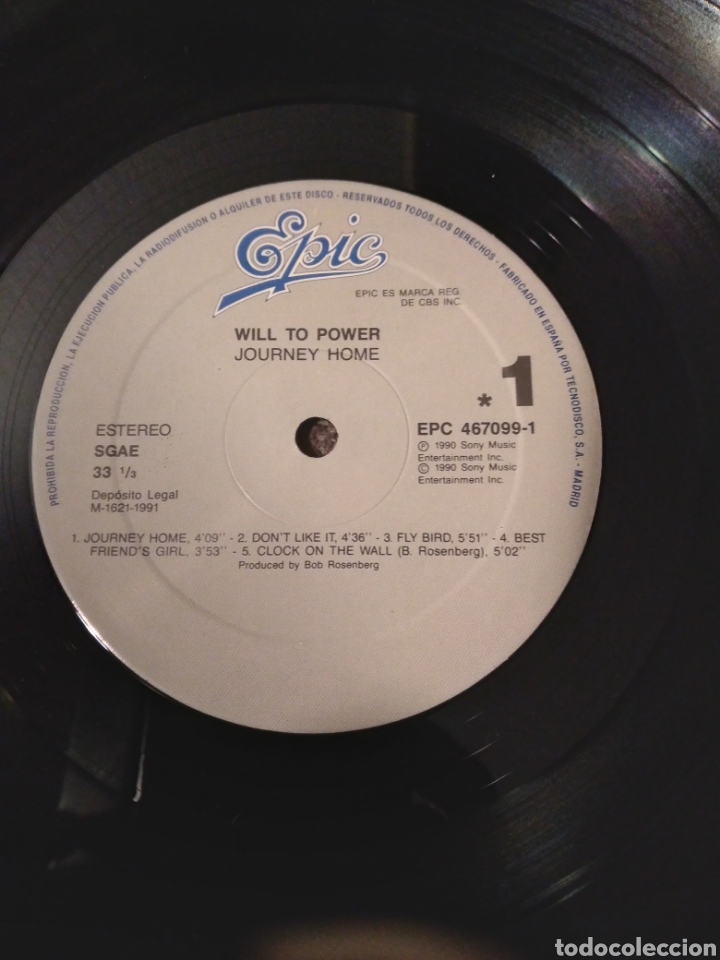 Discos de vinilo: Vinilo - WILL TO POWER &rdquo;JOURNEY HOME&rdquo; - Foto 2