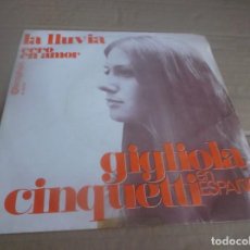 Discos de vinilo: GIGLIOLA CINQUETTI.- CANTA EN ESPAÑOL - LA LLUVIA(LA PIOGGIA) - CERO EN AMOR - SINGLE DISCOPHON 1969. Lote 301764453