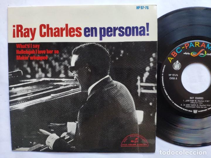 Disques de vinyle: RAY CHARLES - EP Spain - MINT * EN PERSONA * WHAT'D I SAY * ABC PARAMOUNT HP 97-76 * A&Ntilde;O 1965