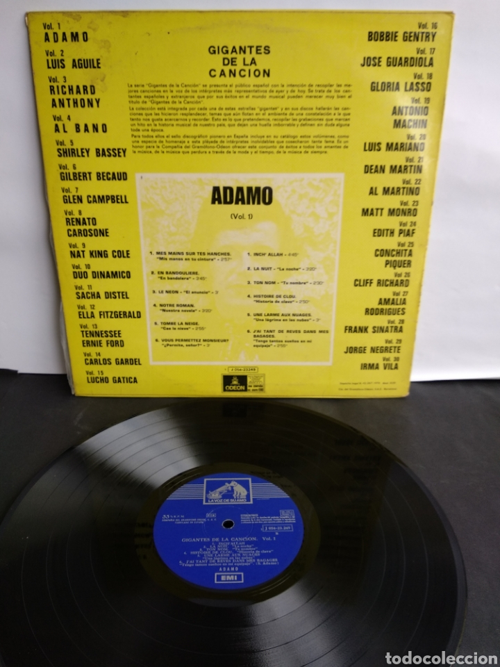 Discos de vinilo: *ADAMO, GIGANTES DE LA CANCION, 1970 - Foto 2
