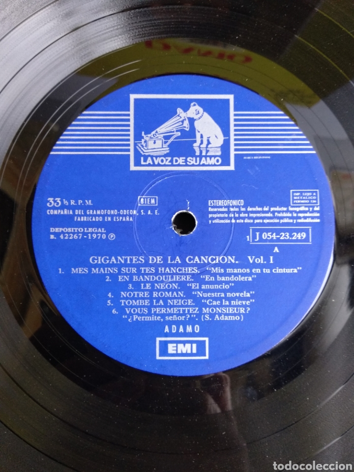 Discos de vinilo: *ADAMO, GIGANTES DE LA CANCION, 1970 - Foto 4