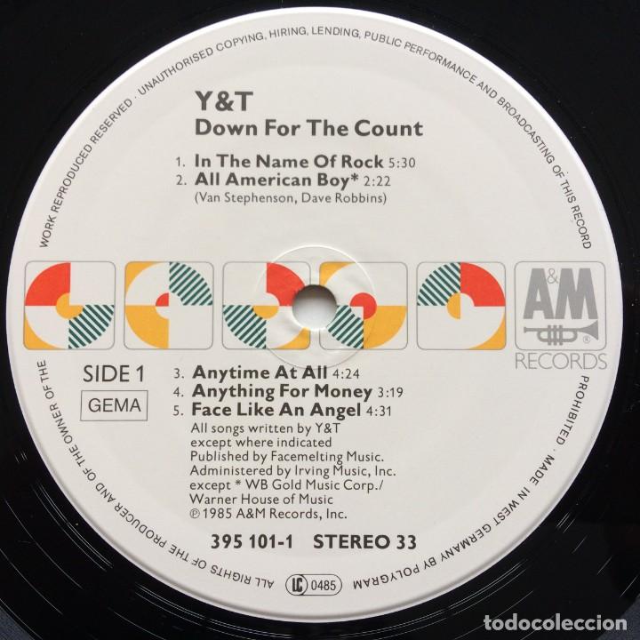 Discos de vinilo: Y & T &lrm;&ndash; Down For The Count , Germany 1985 A&M Records - Foto 3