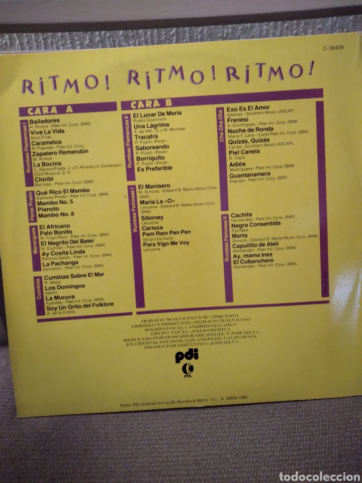 Discos de vinilo: Vinilo - ORACIO MALVICINO &rdquo;RITMO RITMO RITMO&rdquo; ESP.84 - Foto 2