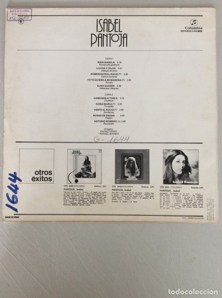 Discos de vinilo: Isabel Pantoja. Ni&ntilde;a Isabela. - Foto 2