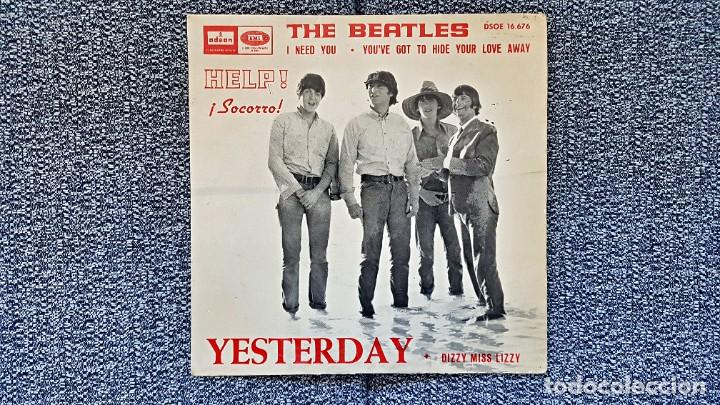Discos de vinilo: The Beatles - I need you/You´ve got to hide your love away/Dizzy miss lizzy/Yesterday. año 1.965
