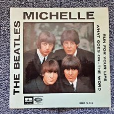 Discos de vinilo: THE BEATLES - MICHELLE/RUN FOR YOUR LIFE/WHAT GOES ON/THE WORD. EDITADO POR ODEON-EMI. AÑO 1966. Lote 302223968