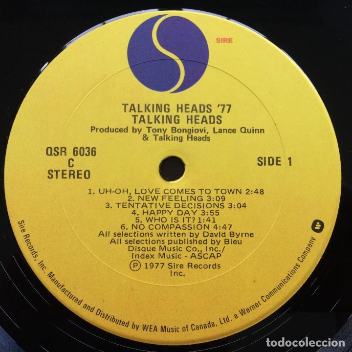 Discos de vinilo: Talking Heads ‎– Talking Heads: 77 , Canada 1977 Sire - Foto 5 - 302271283