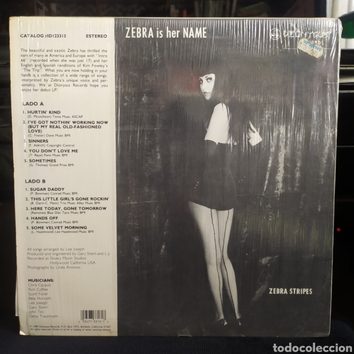 Discos de vinilo: Zebra Stripes - Zebra Is Her Name 1989 US - Foto 2