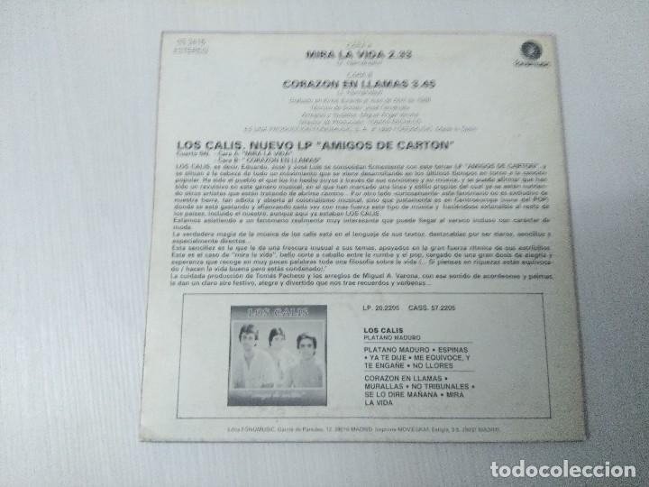 Discos de vinilo: LOS CALIS/MIRA LA VIDA/SINGLE. - Foto 3