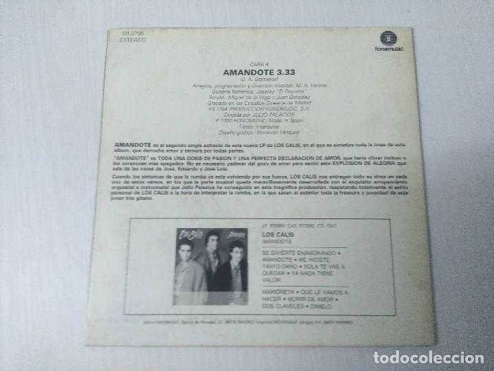 Discos de vinilo: LOS CALIS/AMANDOTE/SINGLE. - Foto 3
