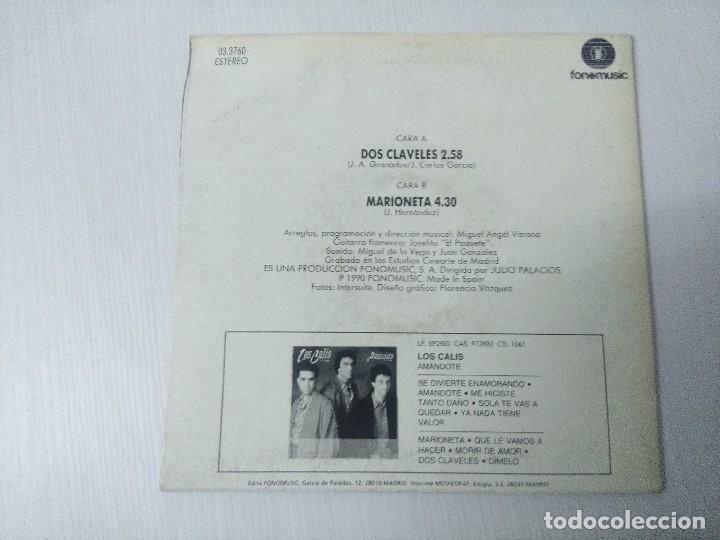 Discos de vinilo: LOS CALIS/DOS CLAVELES/SINGLE. - Foto 3