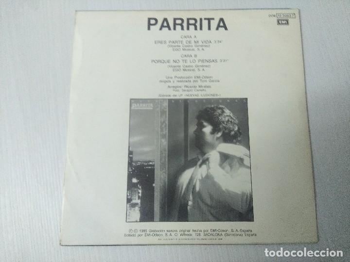 Discos de vinilo: PARRITA/ERES PARTE DE MI/SINGLE PROMOCIONAL. - Foto 3