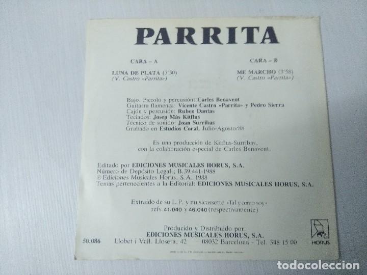 Discos de vinilo: PARRITA/LUNA DE PLATA/SINGLE. - Foto 3