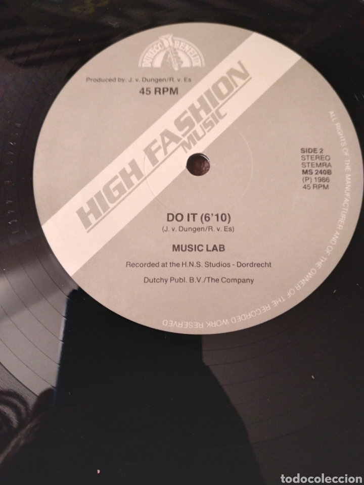 Discos de vinilo: Vinilo MAXISINGLE- MUSIC LAB &rdquo;DO IT&rdquo; NETHER.86 - Foto 3