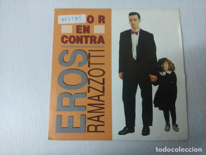 Discos de vinilo: EROS RAMAZZOTTI/AMOR EN CONTRA/SINGLE. - Foto 1