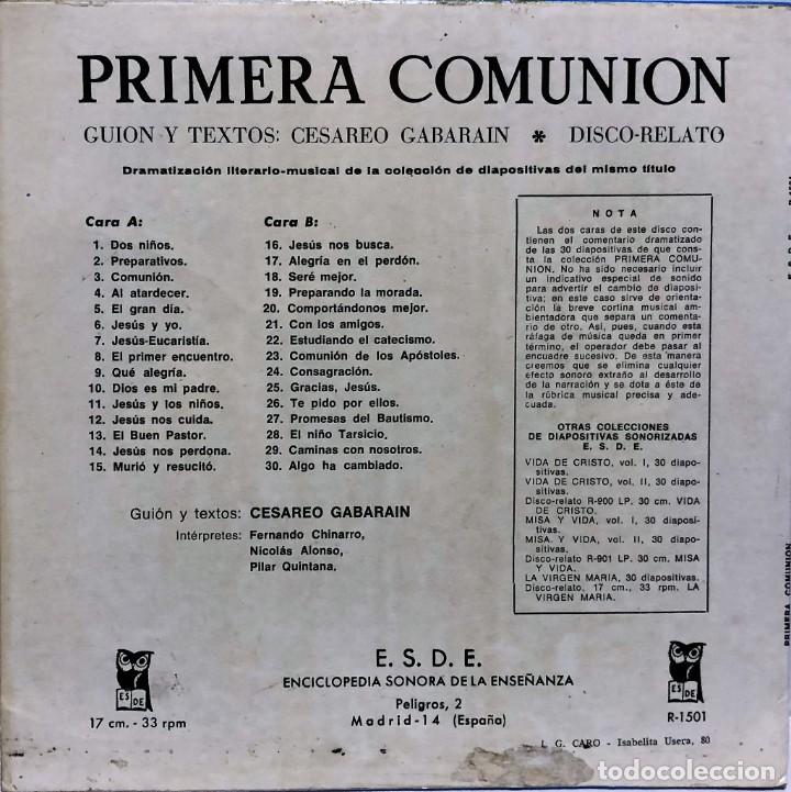 Discos de vinilo: PRIMERA COMUNI&Oacute;N // CES&Aacute;REO GABARAIN // 1972 // EP - Foto 2