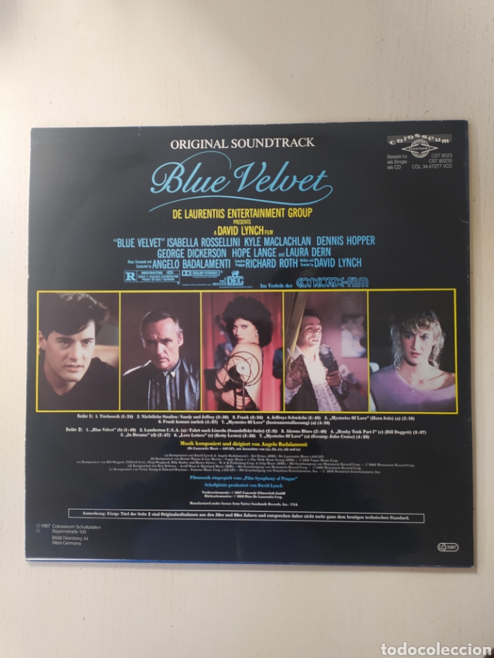 Discos de vinilo: Blue Velvet LP BSO.. - Foto 2