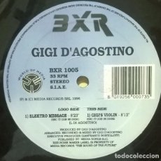 Discos de vinilo: GIGI D'AGOSTINO – ELEKTRO MESSAGE / GIGI'S VIOLIN-ITALY-1996-MAXI SINGLE