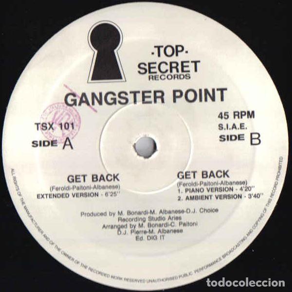 Discos de vinilo: Gangster Point &ndash; Get Back-ITALY-1991-MAXI SINGLE - Foto 2