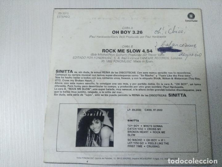 Discos de vinilo: SINITTA/OH BOY/SINGLE. - Foto 3