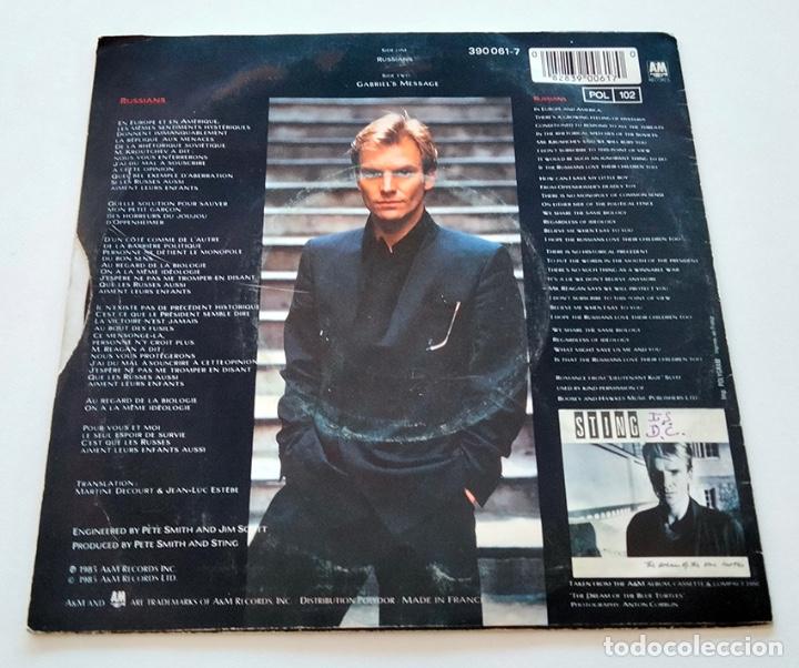 Discos de vinilo: VINILO SINGLE DE STING. RUSSIANS. 1985. - Foto 2