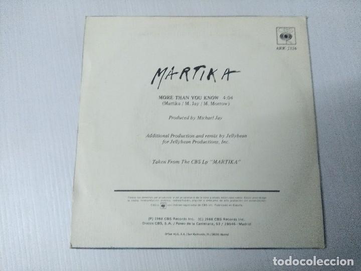 Discos de vinilo: MARTIKA/MORE THAN YOU KNOW/SINGLE PROMOCIONAL. - Foto 3