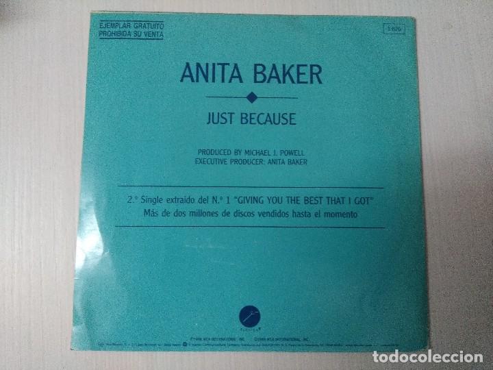 Discos de vinilo: ANITA BAKER/JUST BECAUSE/SINGLE PROMOCIONAL. - Foto 3