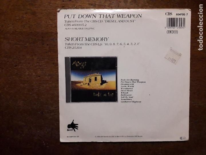 Discos de vinilo: Midnight oil - put down that weapon + short memory - Foto 2