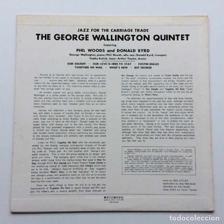 Discos de vinilo: The George Wallington Quintet ‎– Jazz For The Carriage Trade , Japan 1973 Prestige - Foto 2 - 303180063