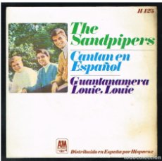 Discos de vinilo: THE SANDPIPERS - GUANTANAMERA / LOUIE, LOUIE - SINGLE 1966 - SOLO PORTADA, SIN VINILO
