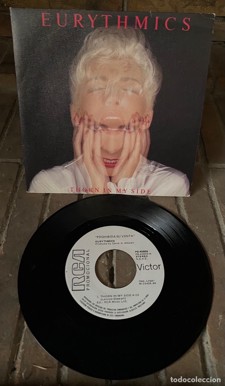 Discos de vinilo: Eurythmics Thorn in my side single 1986 - Foto 3