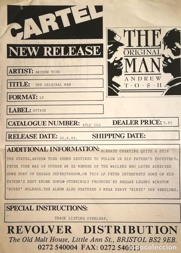 Discos de vinilo: Andrew Tosh &lrm;&ndash; Original Man - Foto 1
