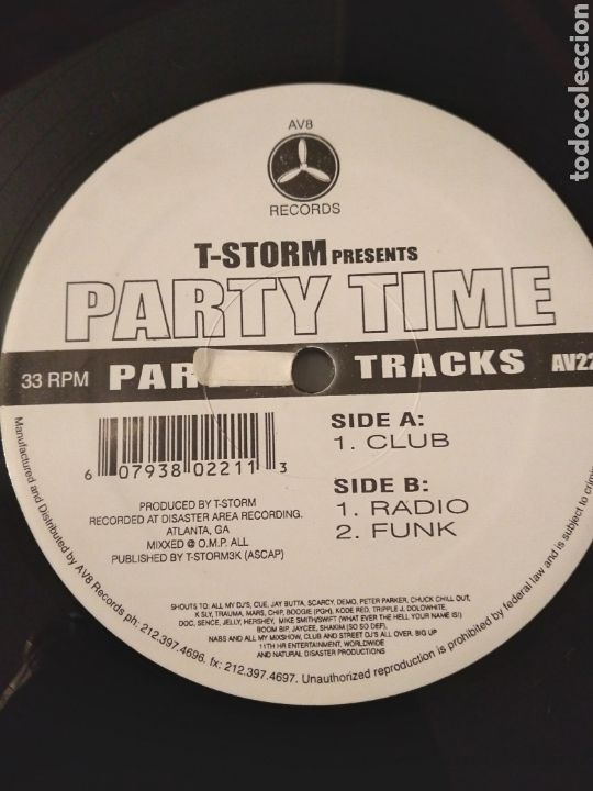 Discos de vinilo: Vinilo MAXISINGLE -T-STORM PRESENTS &rdquo;PARTY TIME&rdquo; - Foto 1