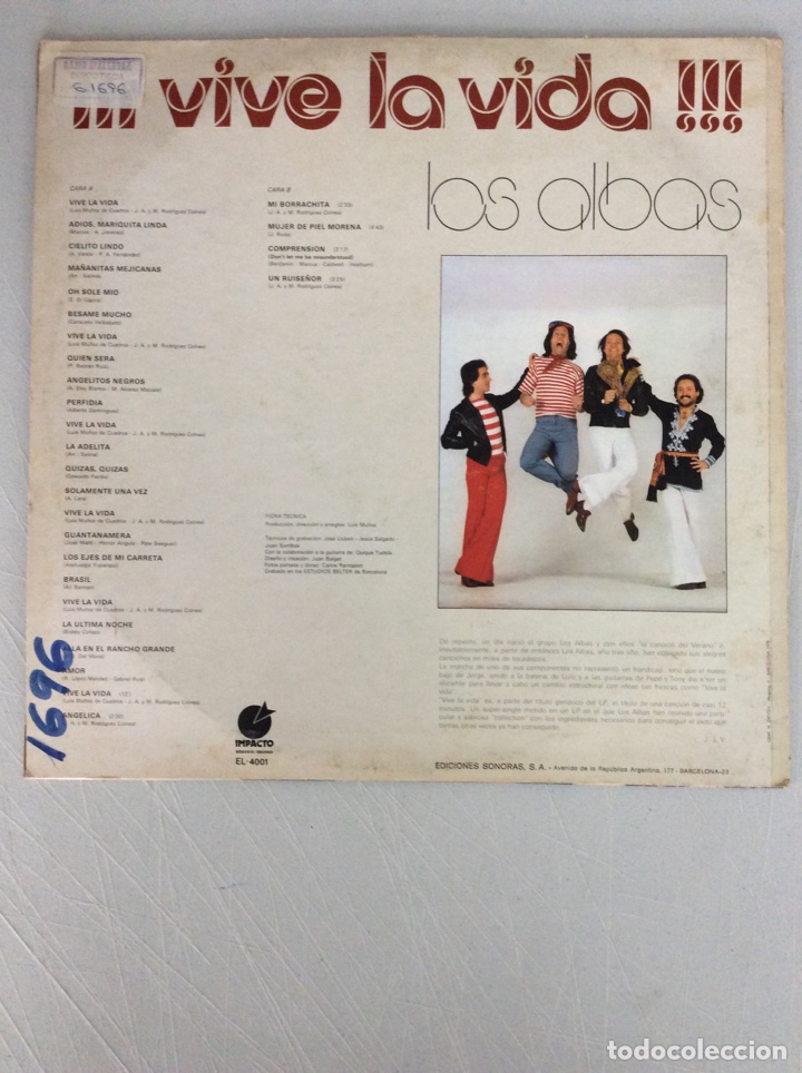 Discos de vinilo: Los Albas. &iexcl;&iexcl;&iexcl;Vive la vida!!! - Foto 2