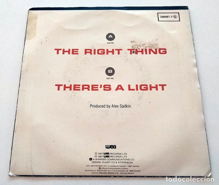 Discos de vinilo: VINILO SINGLE DE SIMPLY RED. THE RIGHT THING. 1987. - Foto 2