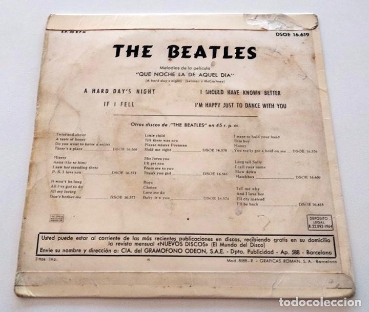 Discos de vinilo: VINILO EP DE THE BEATLES. QUE NOCHE LA DE AQUEL DIA. 1964. - Foto 2 - 303395723
