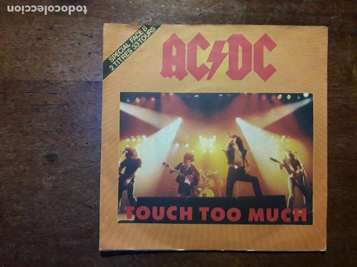 Discos de vinilo: Ac/dc - touch too much + live wire + shot down on flames - Foto 1